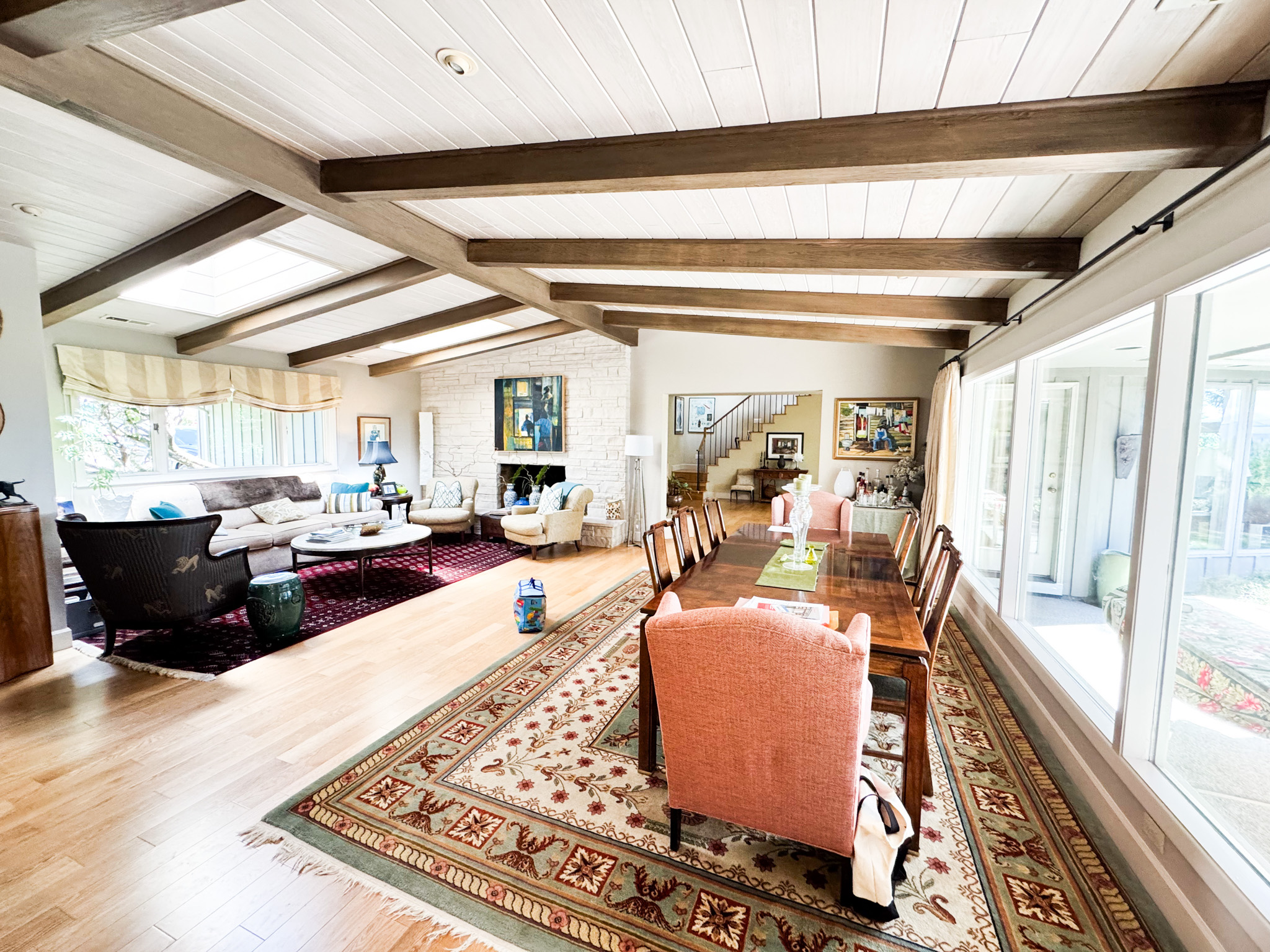 Open-plan living and dining room